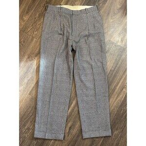 Vintage Polo Ralph Lauren Glen Plaid Trousers Dress Pants Mens 35x30 Wool Blend